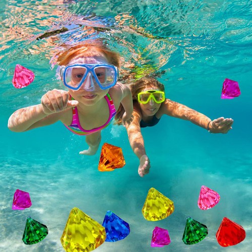 10pcs Diamond Set IN BOX Diving Gem Pool Pirate Treasure Swimming Kids Toy - Picture 8 of 8