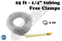 Beverage Tubing 1/4 25ft Free Clamps Kegerator Draft Beer Homebrew Tap Lines Beverage Tubing 1/4 25ft Free Clamps Kegerator Draft Beer Homebrew Tap Lines