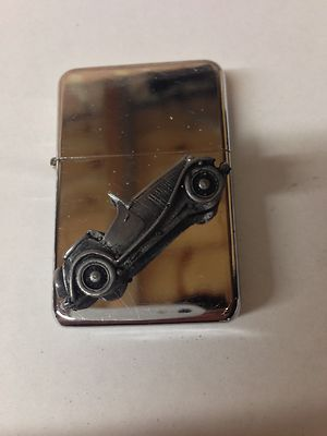 #ad MG TD ref137 Pewter Effect Car on a flip top petrol lighter refillable GBP 14.95