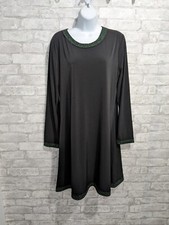 MICHAEL Michael Kors Flowy Shift Dress Knee Length Size XL Black Green Leopard