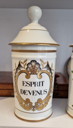 9 Pots De Pharmacie En Porcelaine, vendu à l'unité ou en ensemble - XXe - Afbeelding 2 van 5