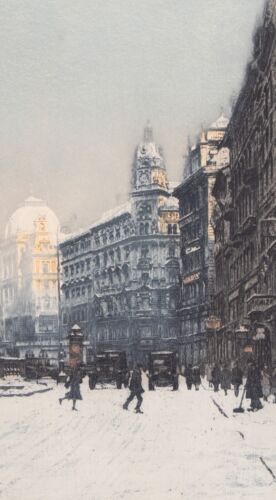Emil Singer German Etching Print Aquatint of The Vienna Graben Pencil Signed - Picture 6 of 10