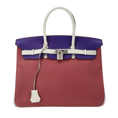 HERMES Birkin 35 Personal SPO Veau Togo Bois de Rose Iris Hand Bag 90327003