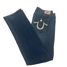 True Religion Billy Section Flare Jeans Women Size 30 Dark Wash Made in USA