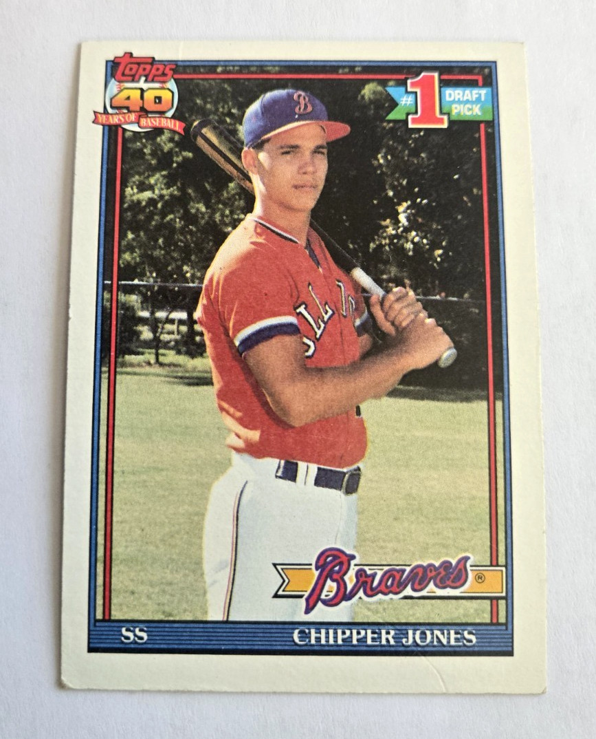 1991 Topps Chipper Jones #333 Vintage Atlanta Braves MLB Rookie Baseball Card