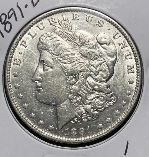 1891-O MORGAN SILVER DOLLAR, AU DETAILS