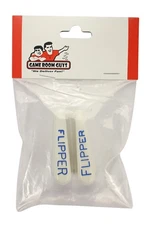 Pinball Machine Flipper Plastics with Blue "Flipper" - Round Top - 2"- White