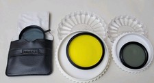 Tiffen 49mm Polarizer Filter โ 67mm Yellow Filter W/ Ordinal Case - Made in USA