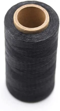 DIY Hand Work Waxed Lacing Tape Flat Leather Thread, 260M Spool Black
