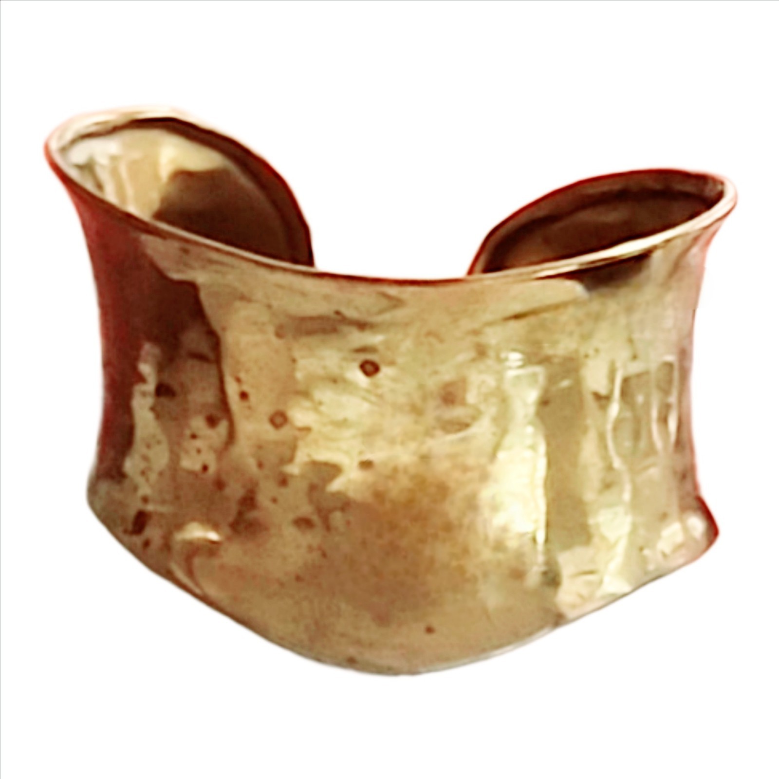 Boho Wide Open Cuff Bracelet Copper Hammered - image 1