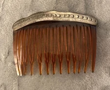 Native American Navajo Detailed Sterling Silver Hair Comb Stamped Vntg