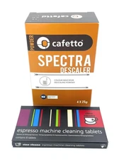 Cino Cleano Espresso Machine Cleaning And Descaling Bundle Of 8 Tablets And Box