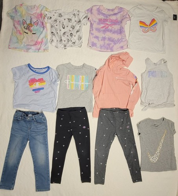 #ad Girls Size 5t Clothes Mix Lot CHAMPION And Othet Brands 12 Piece Jeans Shirts $30.00