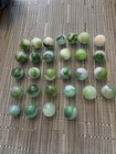 Original Antique Vintage Old Marbles W Virginia Swirl Green Lot 32 & 1 Uranium — photo 1