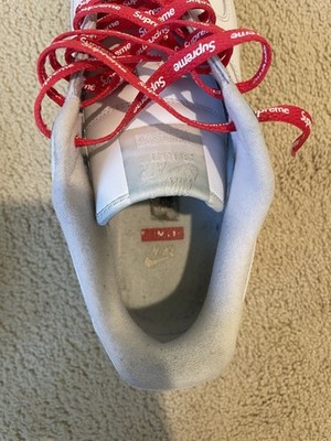 Mens Size 9 - Nike Air Force 1 x Supreme Low Box Logo - White