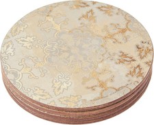 Image of Cork Backed Coasters Round Gold Impressions Design 12cm Set of 4 - Creative Tops