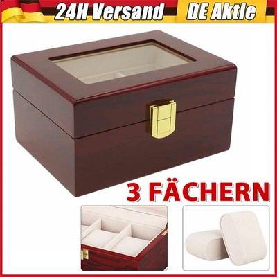 Uhrenbox Uhrenkoffer Uhrentruhe Uhrenkasten Uhrenschatulle Für 3 Uhren DHL