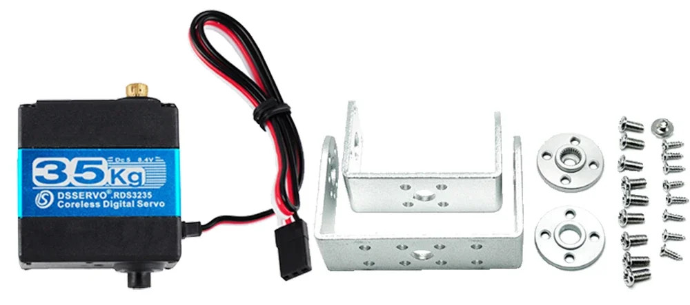 4X RDS3235 Digital Servo Motor 35KG Metal Gear U-Shaped Bracket for Robotics DIY