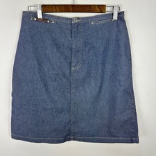 Liz Claiborne LizWear Denim Mini Skirt Womens 10 Clean Girl Minimalist 90s