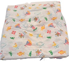 Vintage Teddy Beddy Bear Cotton Crib Sheet Riegel ROM 100 Cotton Sailboat