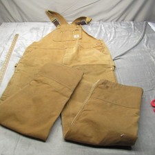 Carhartt Overalls Mens 48x33 BRN Insulated Bib Work Loose Firm Duck Zip To Waist