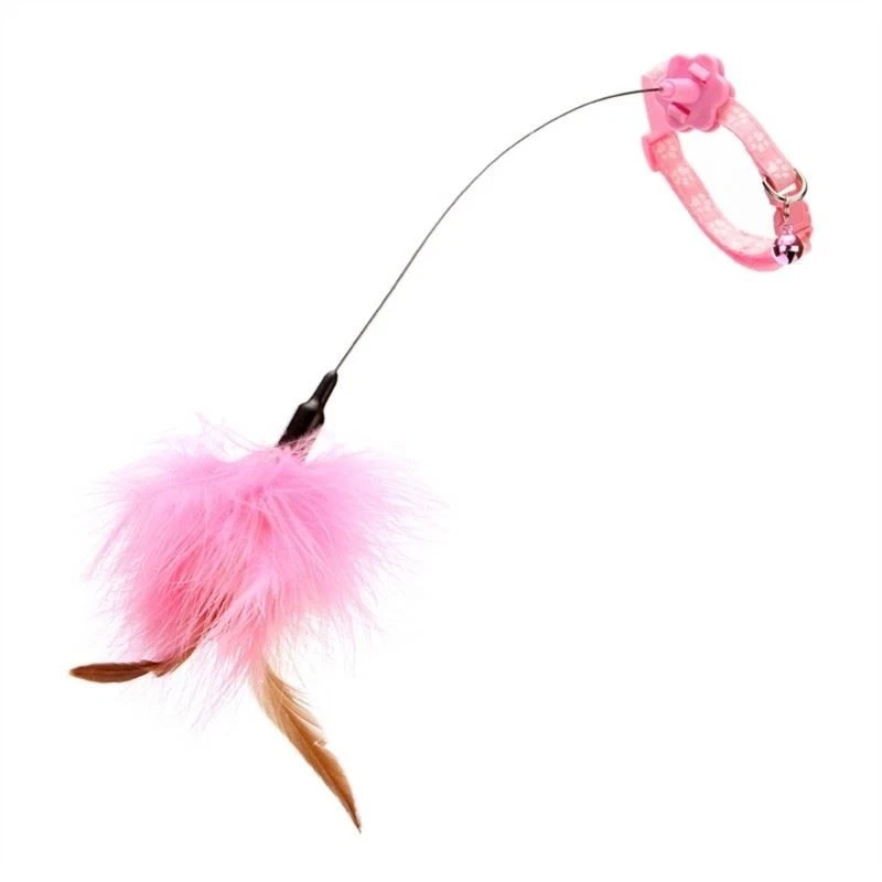 Cat Collar Funny cat with Feather Bells- Accessories Hands-Free Toy Supplies