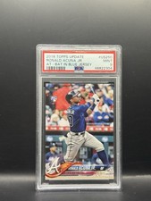 2018 Topps Update Ronald Acuna Jr At-Bat In Blue Jersey #US250 PSA 9 MINT