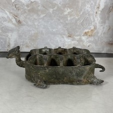 Vintage Metal Japanese Turtle Flower Frog Floral