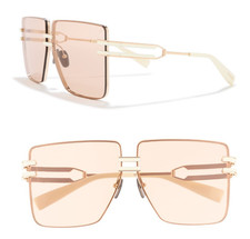 Balmain Gendarme BPS-109C-66 Mens Womens 66mm Square Sunglasses Gold/Brown Titan
