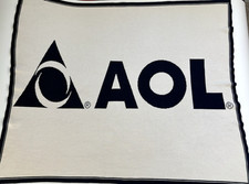 Vintage AOL Logo Throw Blanket America Online Merch 1990s Cotton USA 48 x 54