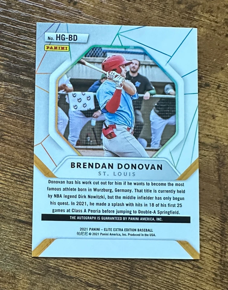 2021 Elite Extra Edition Hidden Gems Autographs Black #7 Brendan Donovan X15223 - Image 2 of 2