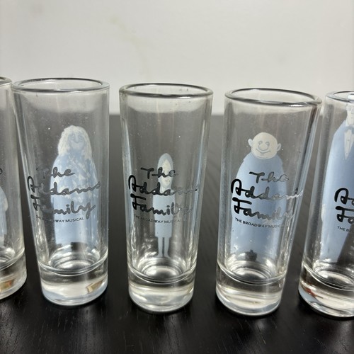 THE ADDAMS FAMILY Broadway Musical Set of 8 Shot Glasses with Box, Very Rare - Picture 11 of 17