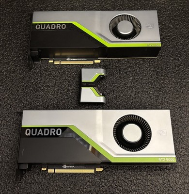 2x NVIDIA Quadro RTX 5000 16GB VRAM Graphics Cards + NVLink 2-Slot