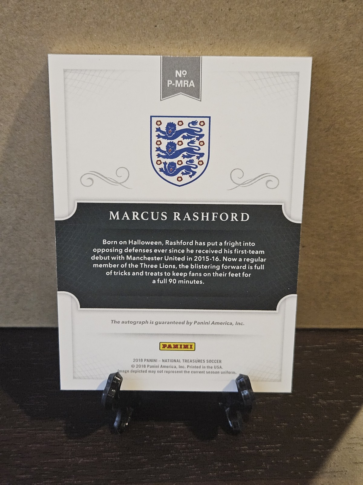Marcus Rashford 2018-19 Panini National Treasures Bronze Auto /25 Penmanship view 2