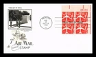 US COVER AIR MAIL 7C FIRST DAY ISSUE SCOTT C60 PLATE BLOCK ARTCRAFT