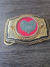 Gold-Toned Belt Buckle With Perserved Heart Shaped Leaves