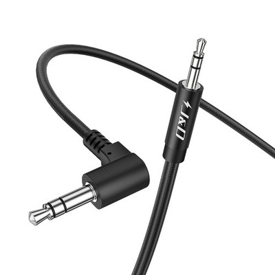 J&D 3.5mm to 2.5mm Aux Audio Cable, 90 Degree Right Angle 3.3 Feet, Black 