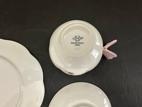 Lenox ~ Butterfly Meadow π¦ ~ Petite Tea Cup, Saucer & Dessert Plate ~ Set of 3 - Picture 16 of 22