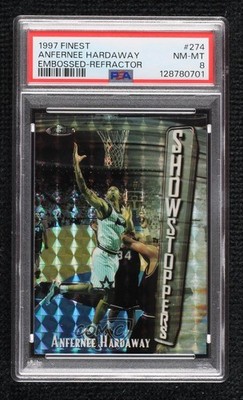 1997 Finest Uncommon Silver Embossed Refractor /263 Anfernee Hardaway PSA 8 15bb