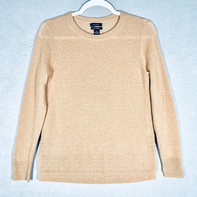 Halogen Cashmere Sweater Womens PS Beige Knit Pullover Minimalist Quiet Luxury