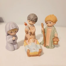 Christmas Nativity Homco 4 Piece Set Ceramic Figurines 5602 Vintage 