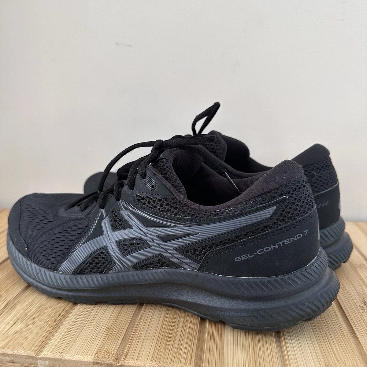 ASICS Gel Contend 7 Men\'s 10.5 Black Extra Wide Running Shoes 1011B039 ASICS Gel Contend 7 Black Pure Silver for Sale  main image 2