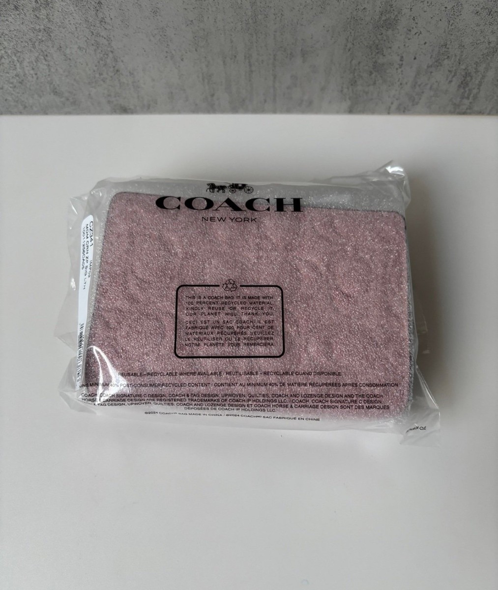 Coach Medium Corner Zip Wallet In Signature Leather CZ341 Pink