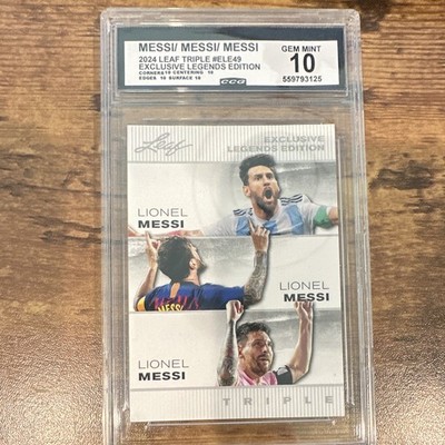 Leaf 2024 Triple Lionel Messi ELE-49 Exclusive Legends Edition CGC 10
