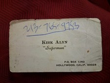 Kirk Alyn  Superman  Personal Business Card Super Rare Ist Superman 1978 Vintage