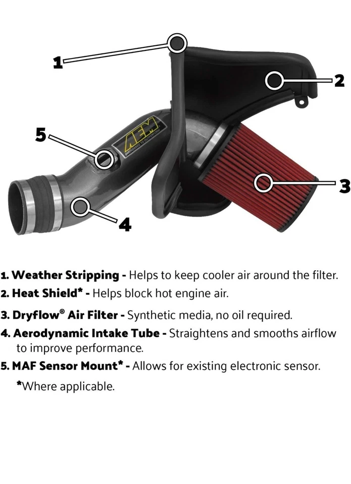 Kit de rendimiento de admisión de aire frío del motor AEM 21-8316DS Foto 3 de 3