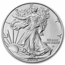 2025 1 oz .999 Fine Silver American Eagle $1 Coin BU