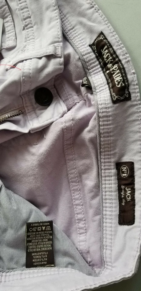 JACK OF SPADES 男式 No 1 Jack 直筒弹力棉质牛仔牛仔裤 - 30x34 紫色 — 第 4/4 张图片