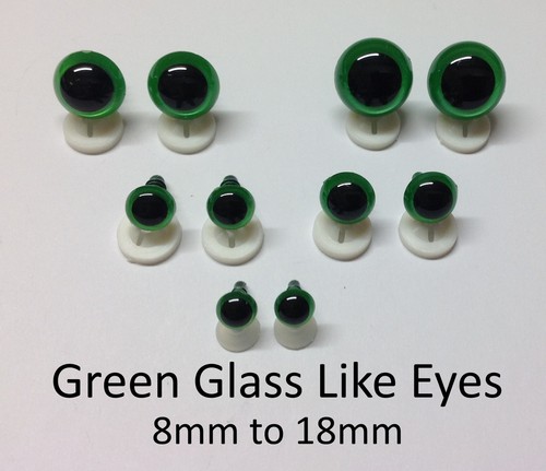 GLASS LIKE EYES with PLASTIC BACKS Teddy Bear Making Soft Toy Doll Animal Craft - Picture 7 of 7