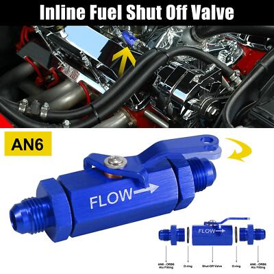Auto Inline Kraftstoff-Absperrventil AN6 6AN Aluminiumlegierung Blau